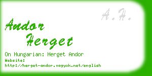 andor herget business card